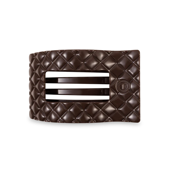 TELETIES Medium Flat Rectangle Hair Clip – No-Snag Hold for All-Day Comfort
