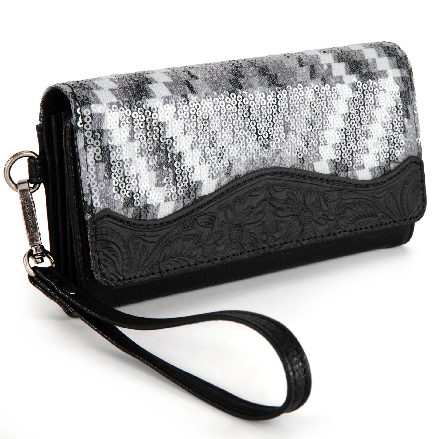Black and White Montana West Tooled Aztec Collection Wallet