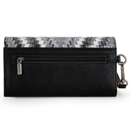 Black and White Montana West Tooled Aztec Collection Wallet