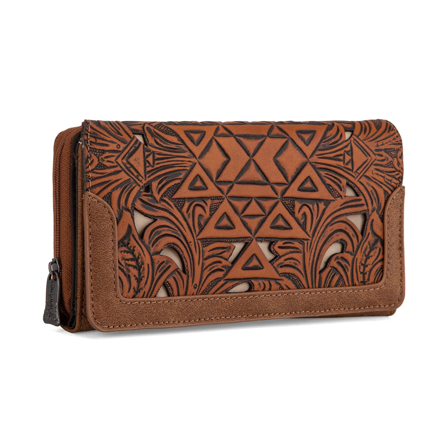 Brown Trinity Ranch Floral Aztec Wallet