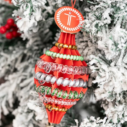 TELETIES Holiday Hair Tie Ornament | Christmas Spiral Hair Tie Gift Set
