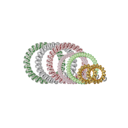 TELETIES Holiday Hair Tie Ornament | Christmas Spiral Hair Tie Gift Set