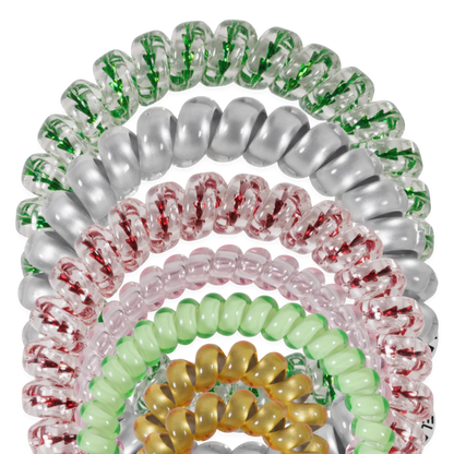 TELETIES Holiday Hair Tie Ornament | Christmas Spiral Hair Tie Gift Set