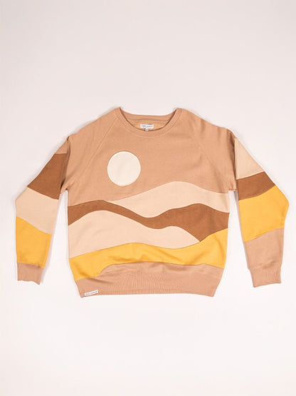 The “Sunbeam Patchwork” Crewneck – Cozy Multicolor Magic