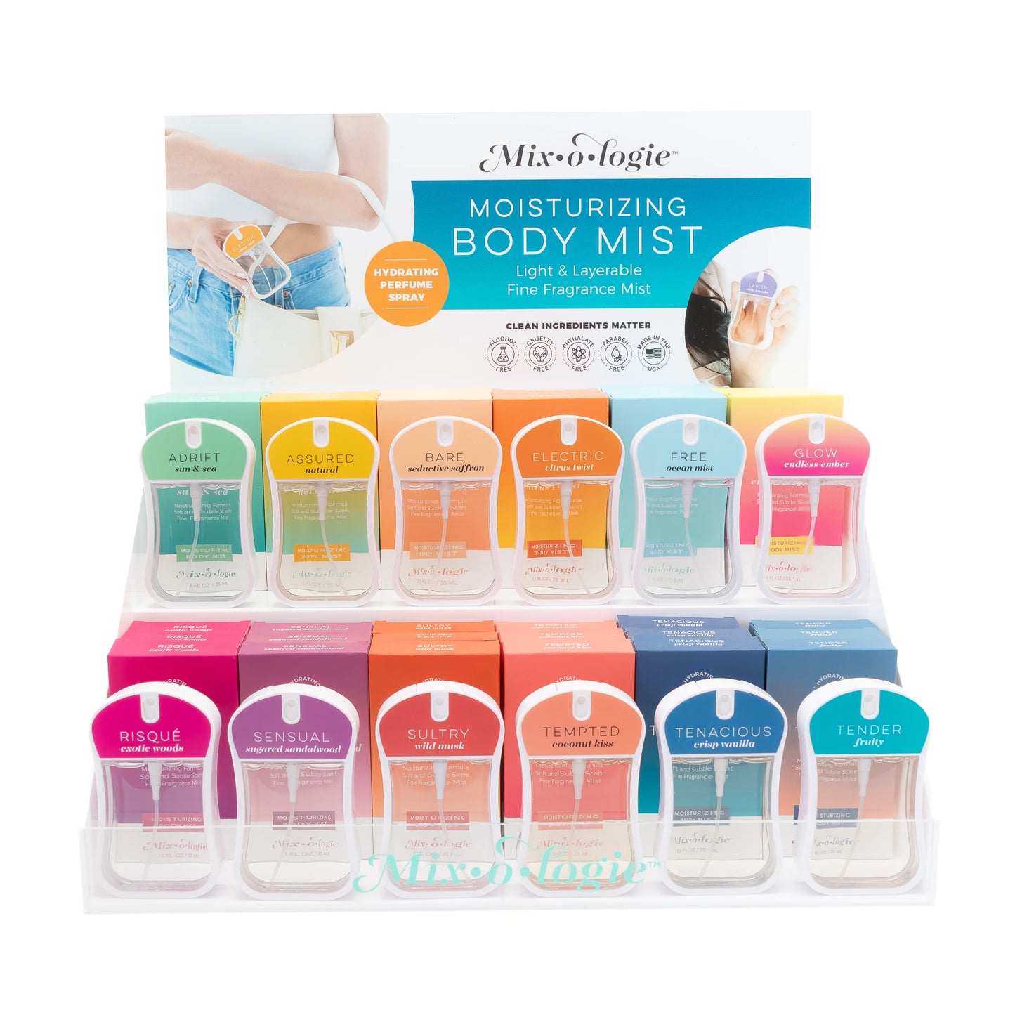 MIX•O•LOGIE Moisturizing Body Mist Spray | Alcohol-Free Layerable Fragrance Mist