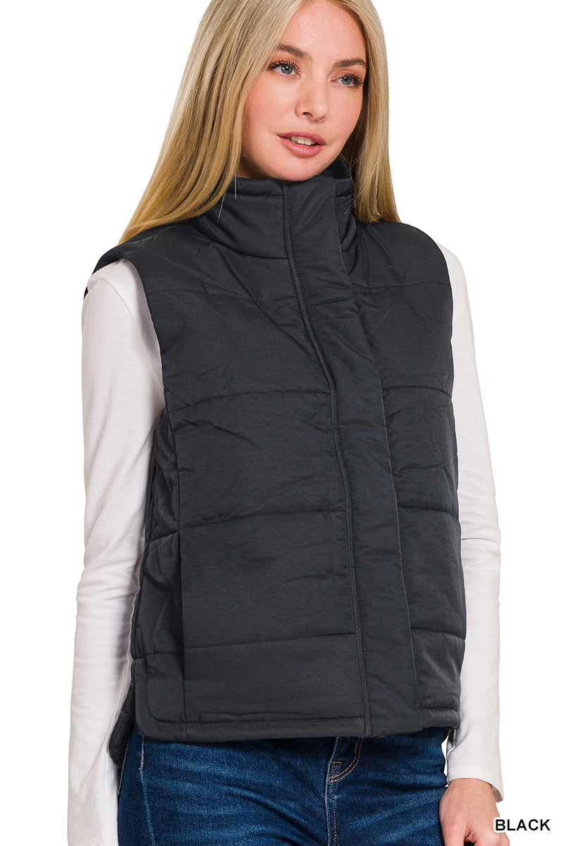 Zenana Black Puff Vest