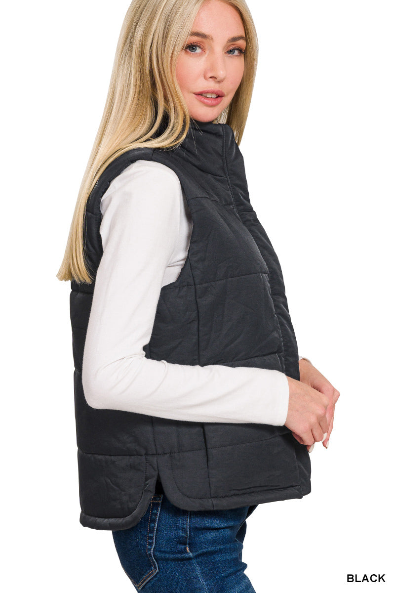 Zenana Black Puff Vest