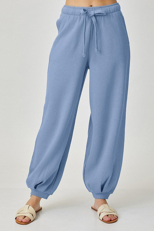 SOFT KNIT SLOUCHY JOGGER LOUNGE PANTS RISEN