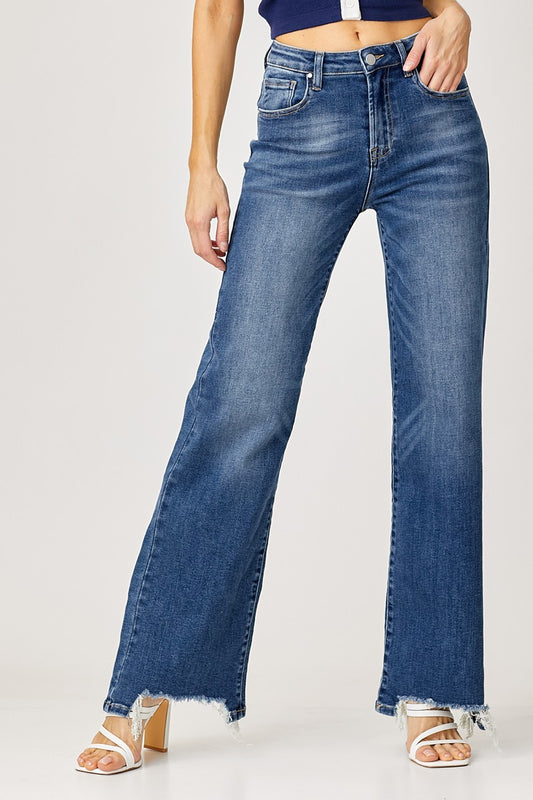 High rise stretch denim jeans for curvy women