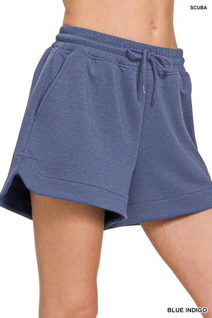 SCUBA ELASTIC WAISTBAND SHORTS WITH POCKET by ZENANA