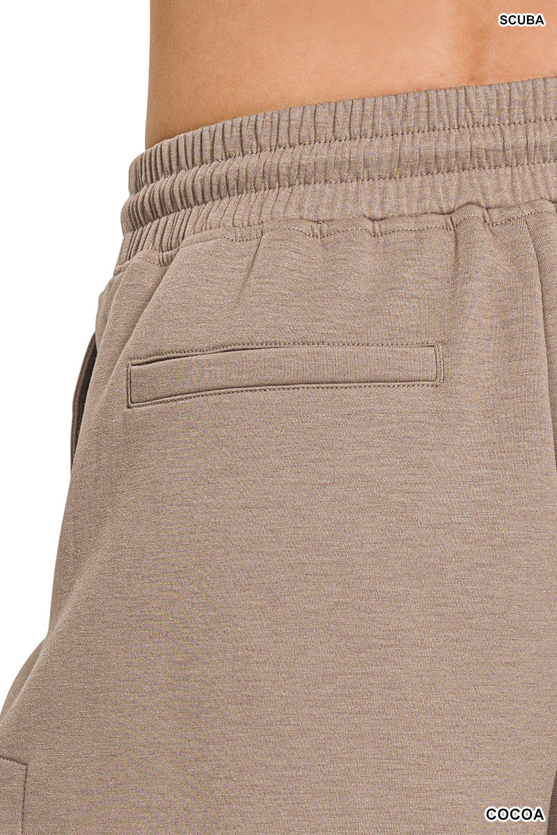 SCUBA ELASTIC WAISTBAND SHORTS WITH POCKET by ZENANA