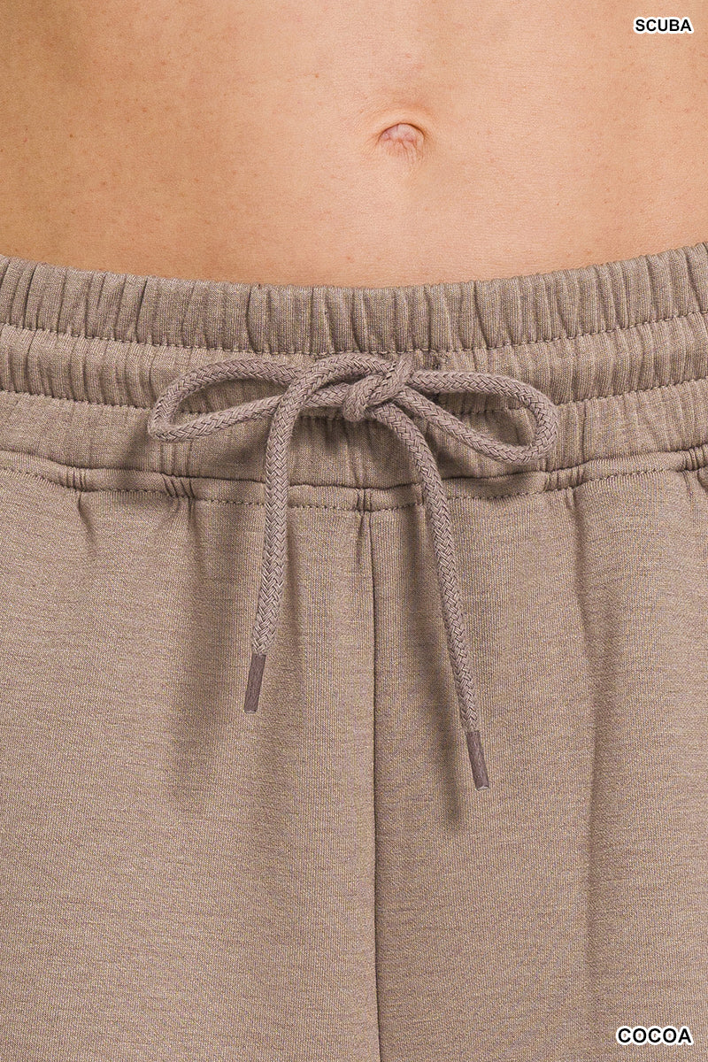 SCUBA ELASTIC WAISTBAND SHORTS WITH POCKET by ZENANA