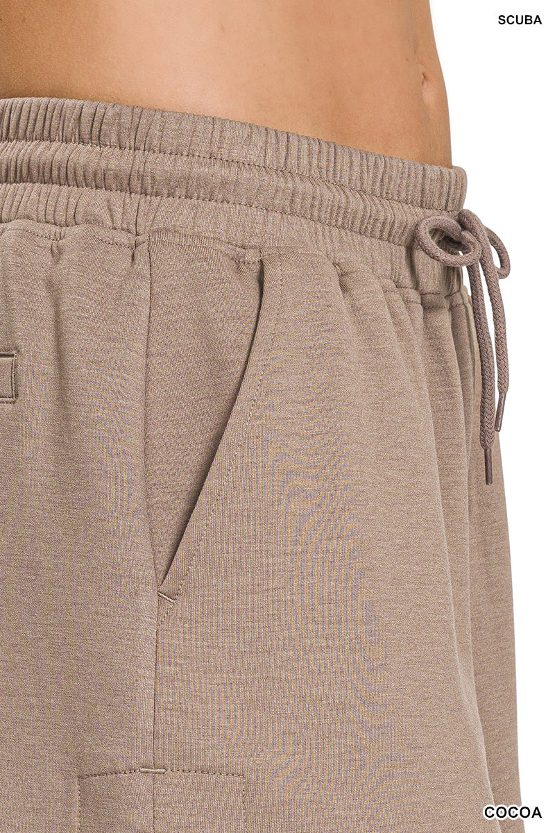 SCUBA ELASTIC WAISTBAND SHORTS WITH POCKET by ZENANA