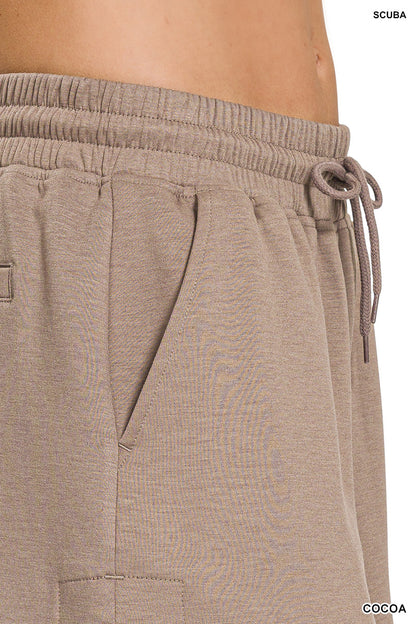 SCUBA ELASTIC WAISTBAND SHORTS WITH POCKET by ZENANA