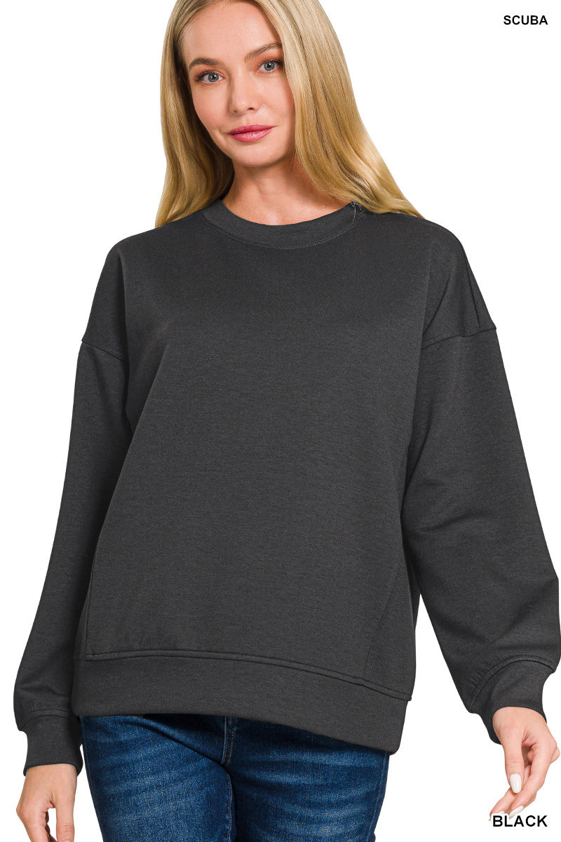 SCUBA ROUND-NECK SWEATSHIRTS ZENANA