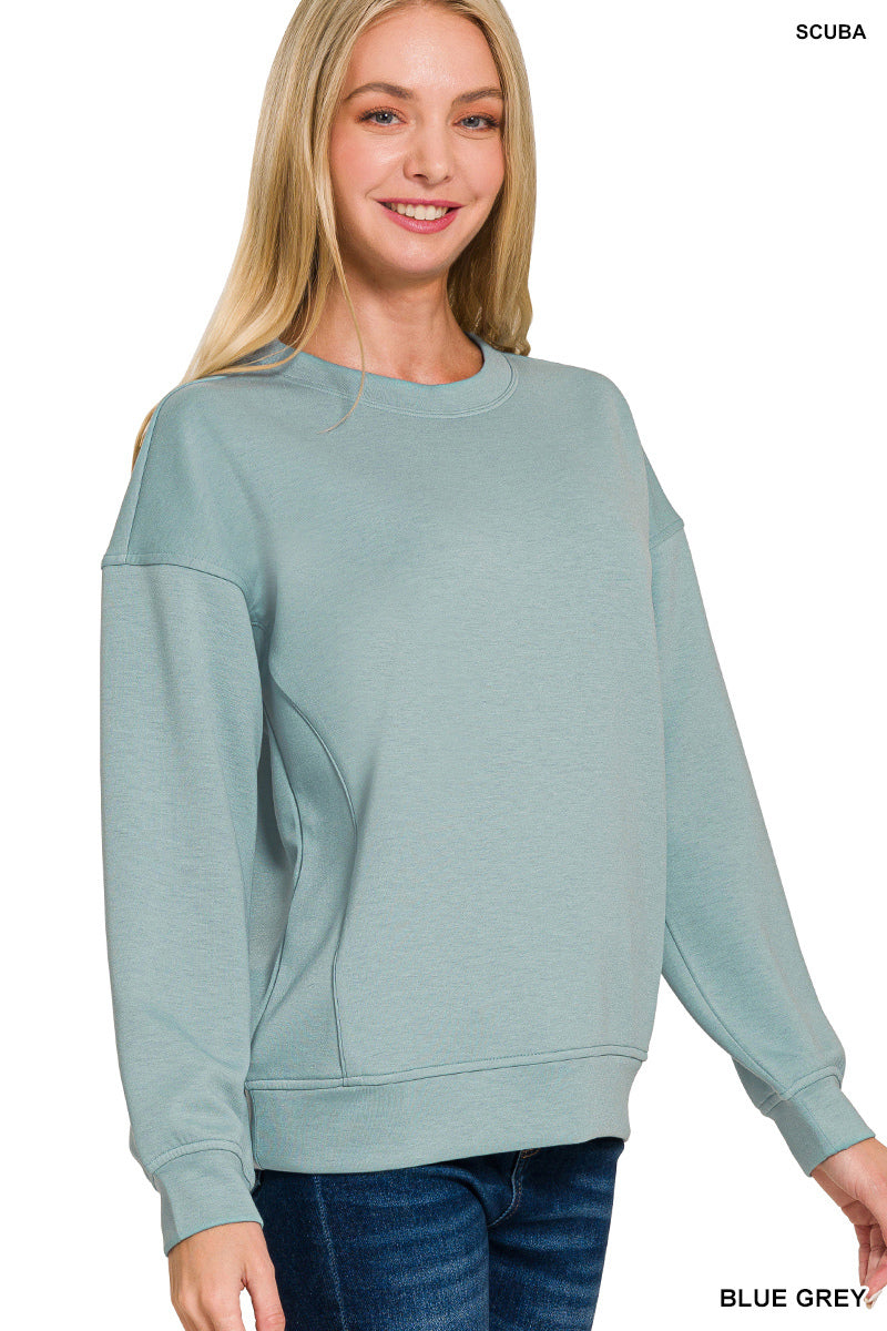 SCUBA ROUND-NECK SWEATSHIRTS ZENANA