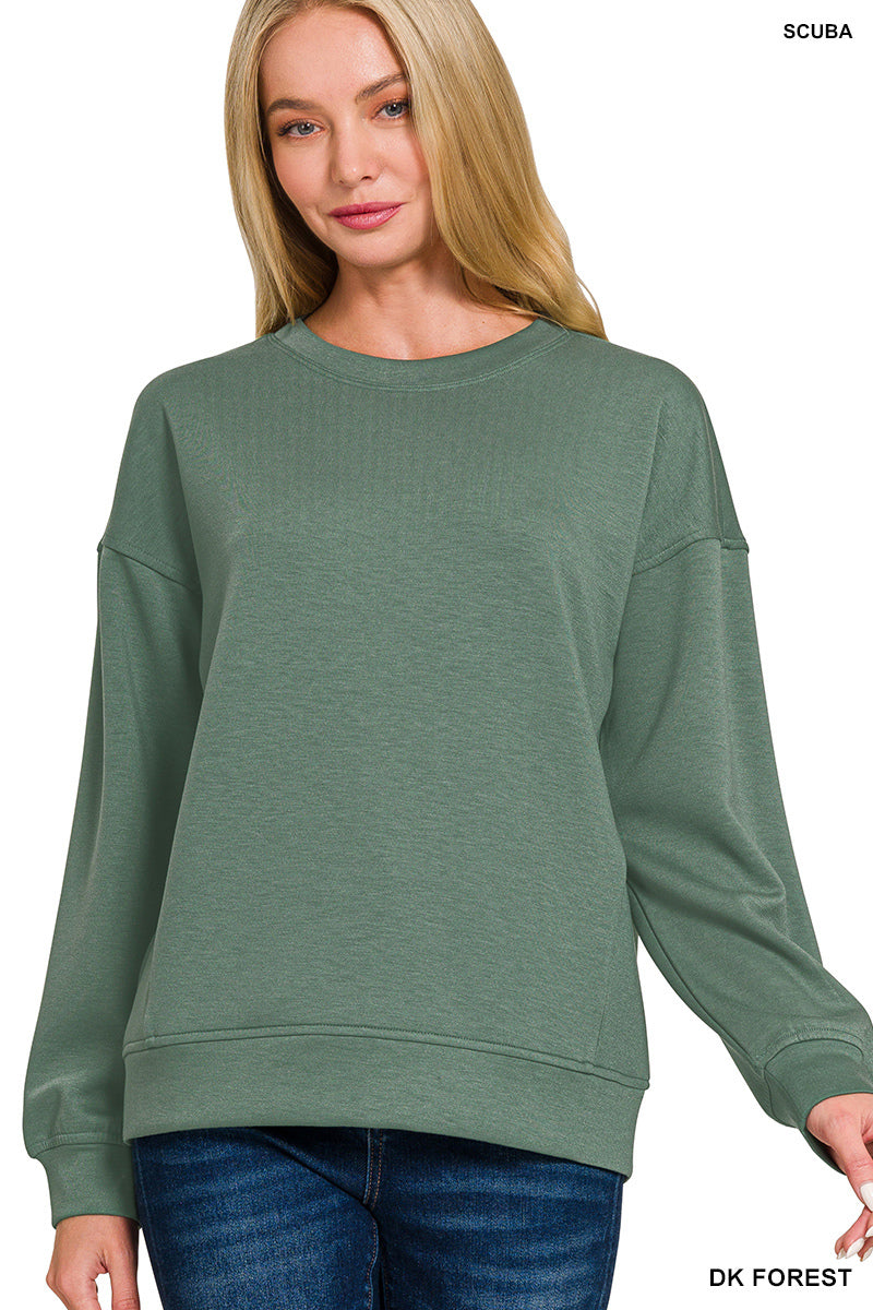 SCUBA ROUND-NECK SWEATSHIRTS ZENANA