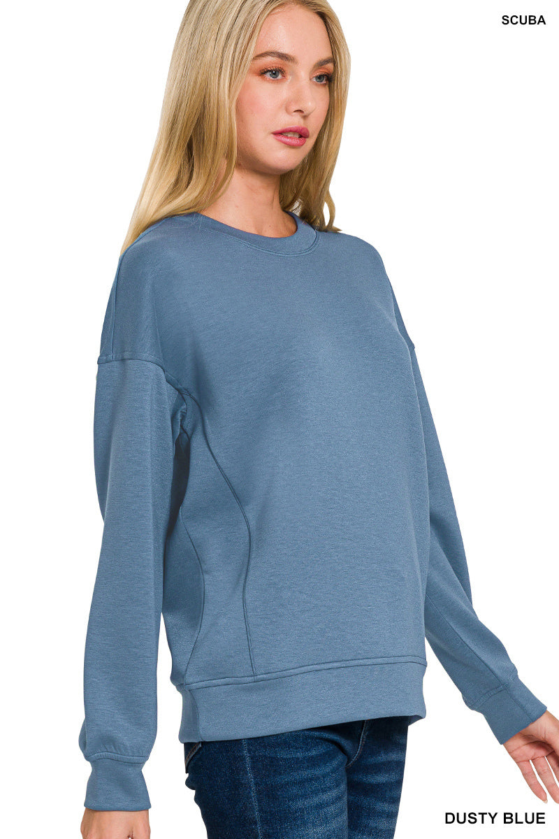 SCUBA ROUND-NECK SWEATSHIRTS ZENANA