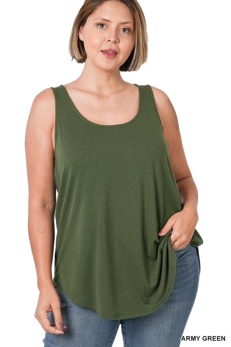 Zenana Round Neck Flowy Tank