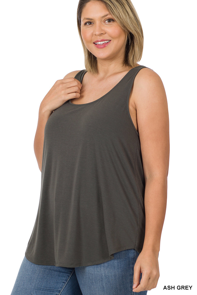 Zenana Round Neck Flowy Tank