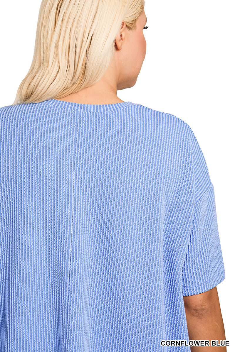 Cloud Nine Ribbed Pocket Tee – Plus