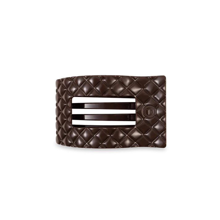 TELETIES Small Flat Rectangle Hair Clip – Strong Hold, No Snag