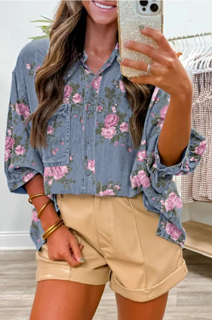 Bluebell Bloom Floral Babydoll Top