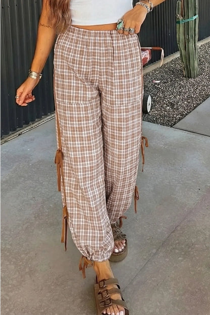 Desert Trails Plaid Wide Leg Pants