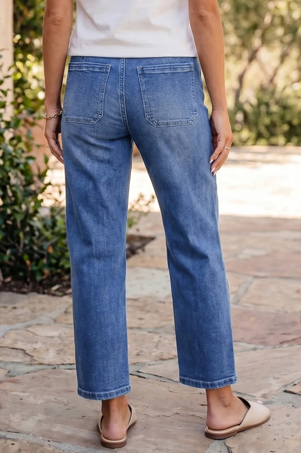 ~PREORDER ~ Ashleigh Blue Drawstring Waist Ankle Jeans ~PREORDER ~