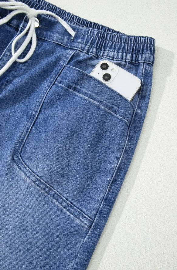 ~PREORDER ~ Ashleigh Blue Drawstring Waist Ankle Jeans ~PREORDER ~