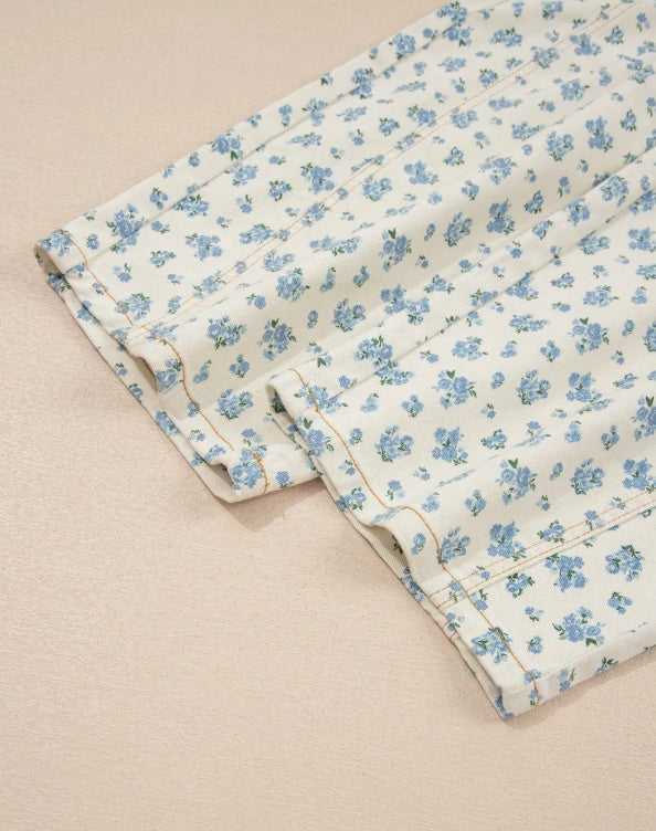~PREORDER ~ Blue Blossom Grommet Waist Barrel Jeans ~PREORDER ~