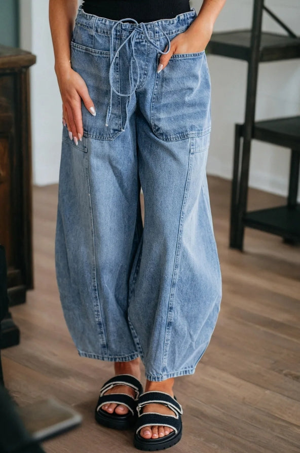 ~PREORDER ~ Myosotis Drawstring Paperbag Waist Barrel Jeans ~PREORDER ~