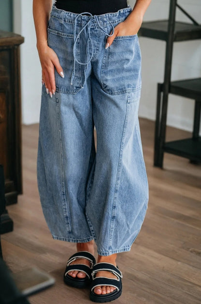 ~PREORDER ~ Myosotis Drawstring Paperbag Waist Barrel Jeans ~PREORDER ~