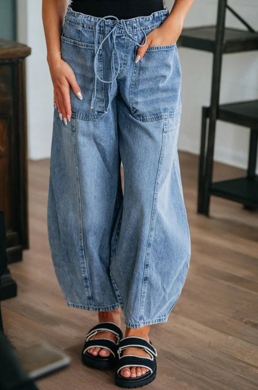 ~PREORDER ~ Myosotis Drawstring Paperbag Waist Barrel Jeans ~PREORDER ~