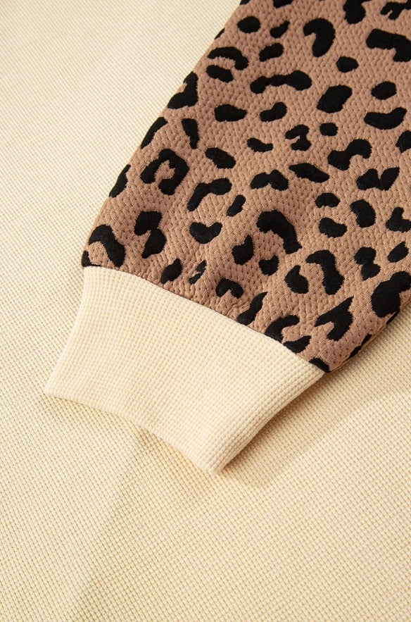 ~PREORDER ~ Leopard Star Colorblock Textured Sweatshirt ~PREORDER ~