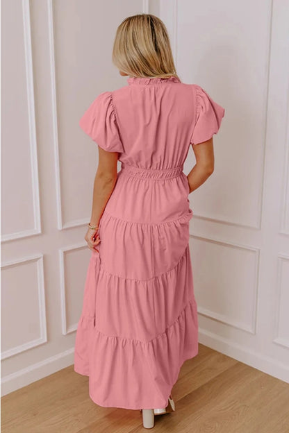 Sweet Breeze Tiered Maxi Dress | Flutter Sleeve Dress