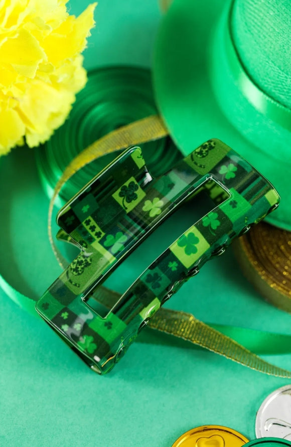 Lucky Shamrock Hair Claw Clip | Green St. Patrick’s Day Hair Accessory