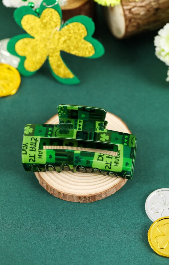 Lucky Shamrock Hair Claw Clip | Green St. Patrick’s Day Hair Accessory