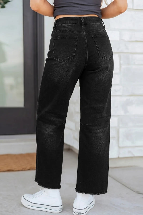 Skyline High Rise Wide Leg Jeans | Black, Beau Blue, Sail Blue