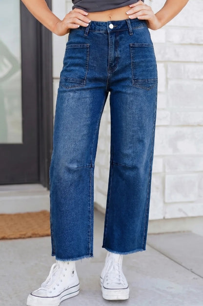 Skyline High Rise Wide Leg Jeans | Black, Beau Blue, Sail Blue