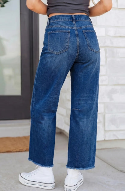 Skyline High Rise Wide Leg Jeans | Black, Beau Blue, Sail Blue