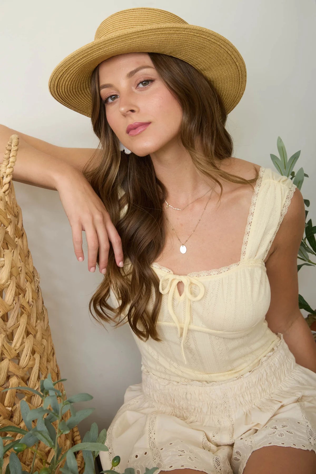 Sweet Talk Pointelle Lace Trim Knit Tank