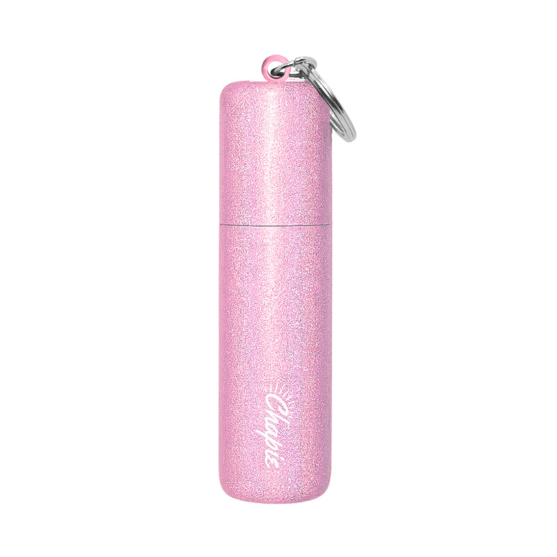 "Chappie OG refillable lip balm case in wood and black with keychain clip"

"Chappie OG glitter pink refillable lip balm case with keychain"

"Chappie OG pink ombré refillable chapstick holder with keychain"