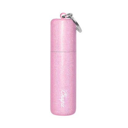 "Chappie OG refillable lip balm case in wood and black with keychain clip"

"Chappie OG glitter pink refillable lip balm case with keychain"

"Chappie OG pink ombré refillable chapstick holder with keychain"
