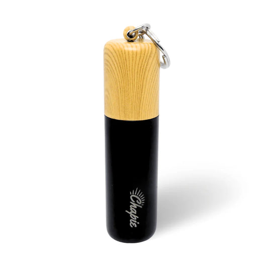 "Chappie OG refillable lip balm case in wood and black with keychain clip"

"Chappie OG glitter pink refillable lip balm case with keychain"

"Chappie OG pink ombré refillable chapstick holder with keychain"