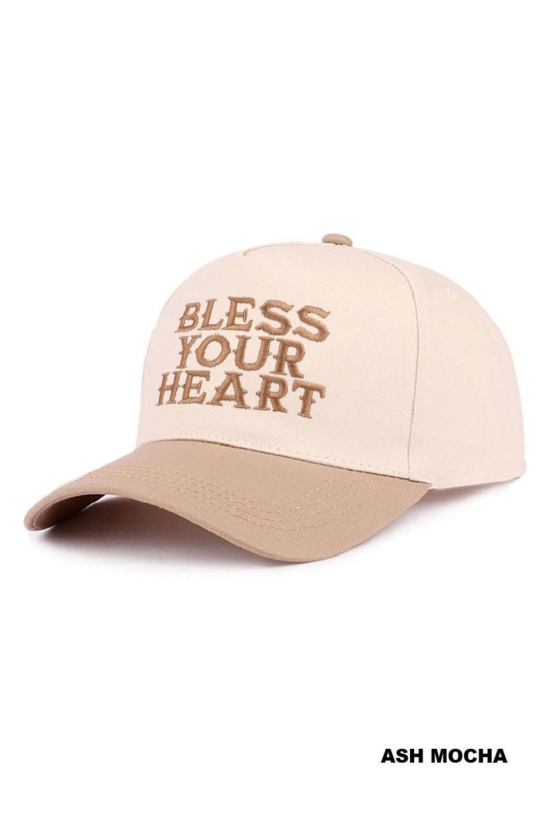 Bless Your Heart Two Tone Canvas Cap – Adjustable Boutique Baseball Hat