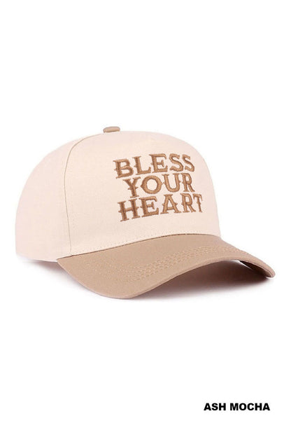 Bless Your Heart Two Tone Canvas Cap – Adjustable Boutique Baseball Hat