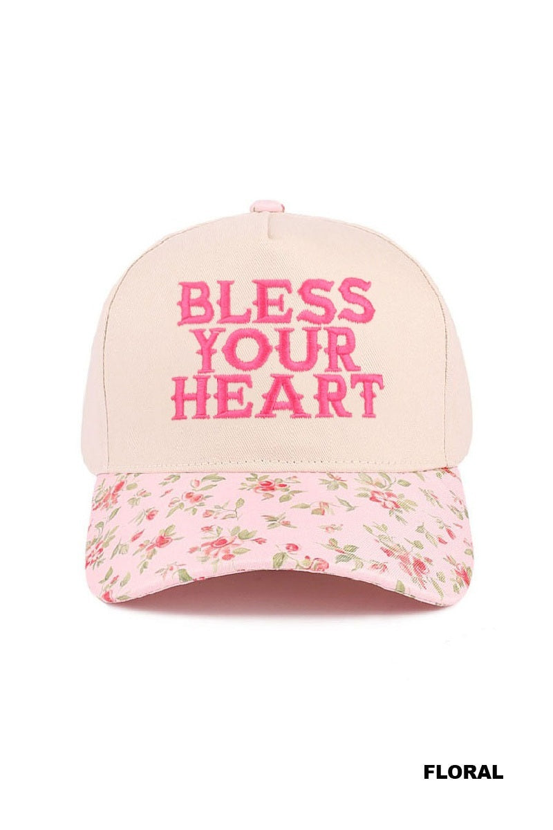 Bless Your Heart Two Tone Canvas Cap – Adjustable Boutique Baseball Hat