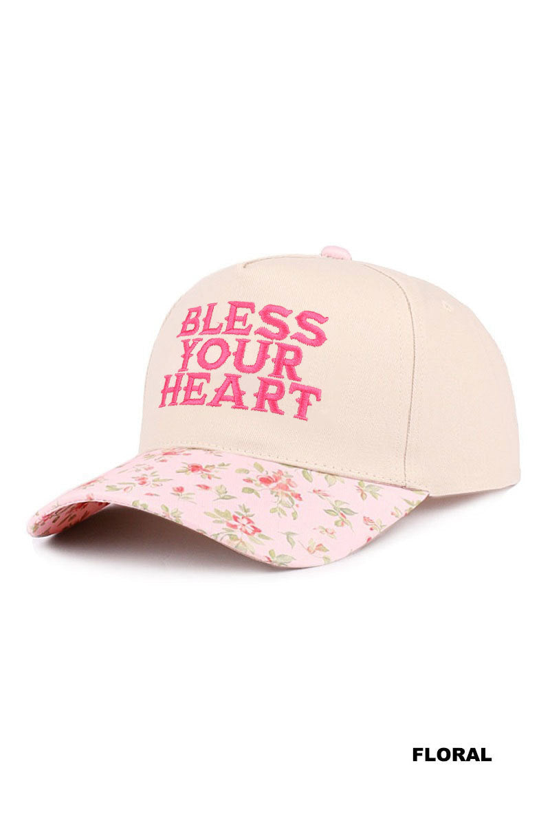 Bless Your Heart Two Tone Canvas Cap – Adjustable Boutique Baseball Hat