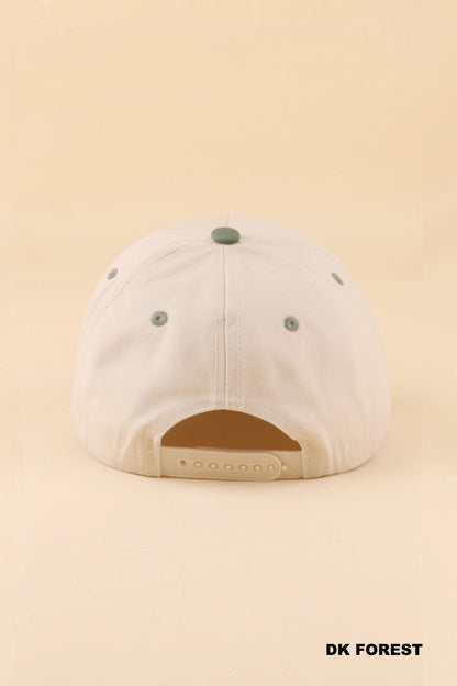 Wildflower Two-Tone Snapback Hat | Dark Forest Floral Embroidered Cap